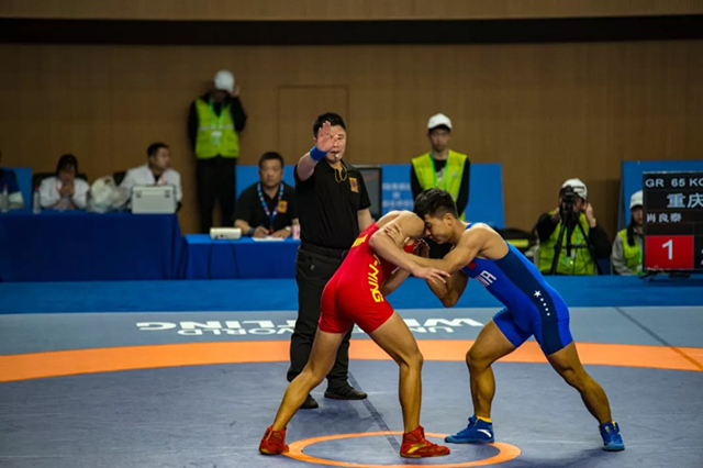 2019军人运动会摔跤比赛武汉站
