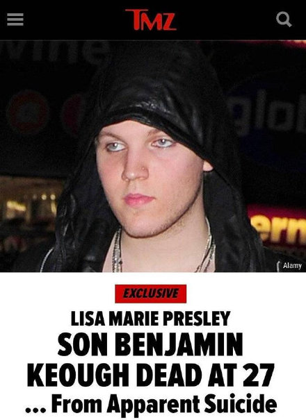 摇滚巨星猫王外孙自杀身亡,年仅27岁!