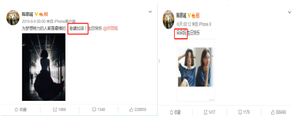 陈思诚零点为佟丽娅庆生 称呼从老婆变朵朵妈引网友猜疑