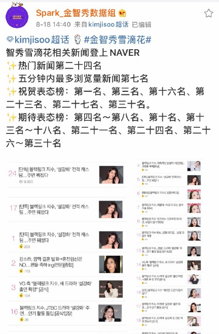 韩国女星金智秀确认出演《雪滴花》!众网友表示期待