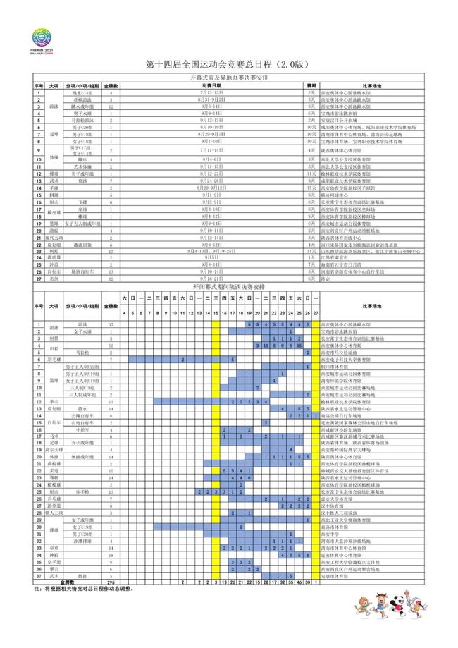 2021西安全运会门票预订+开幕时间+赛程一览