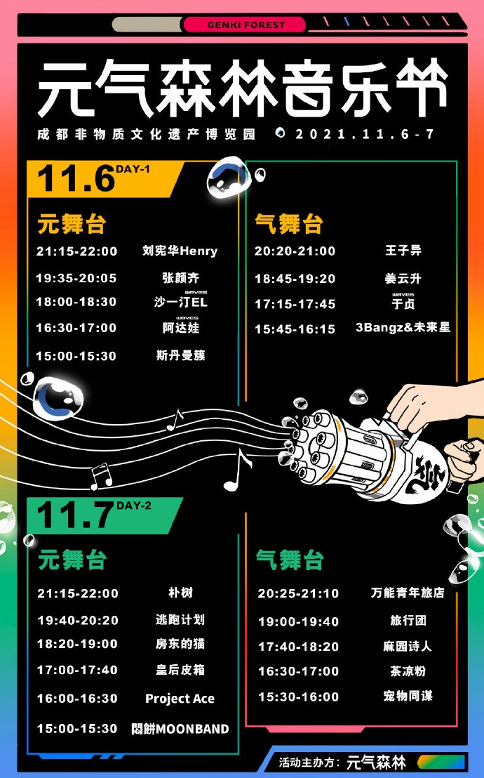 2023成都元气森林音乐节演出地点、门票价格、购票渠道