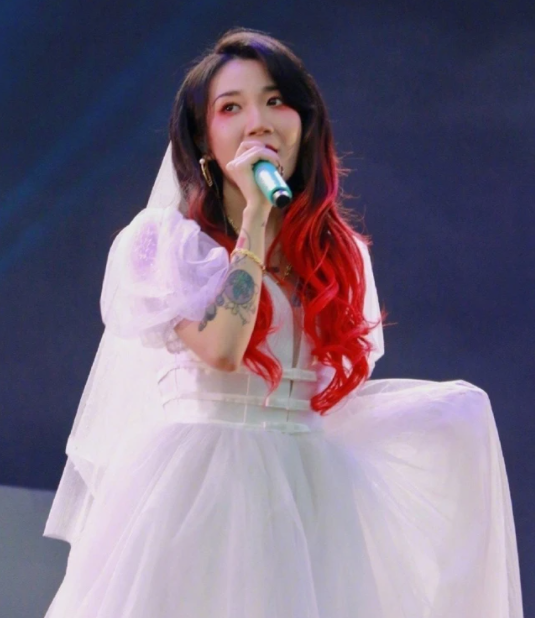 乃万在哪场音乐节中穿了婚纱？