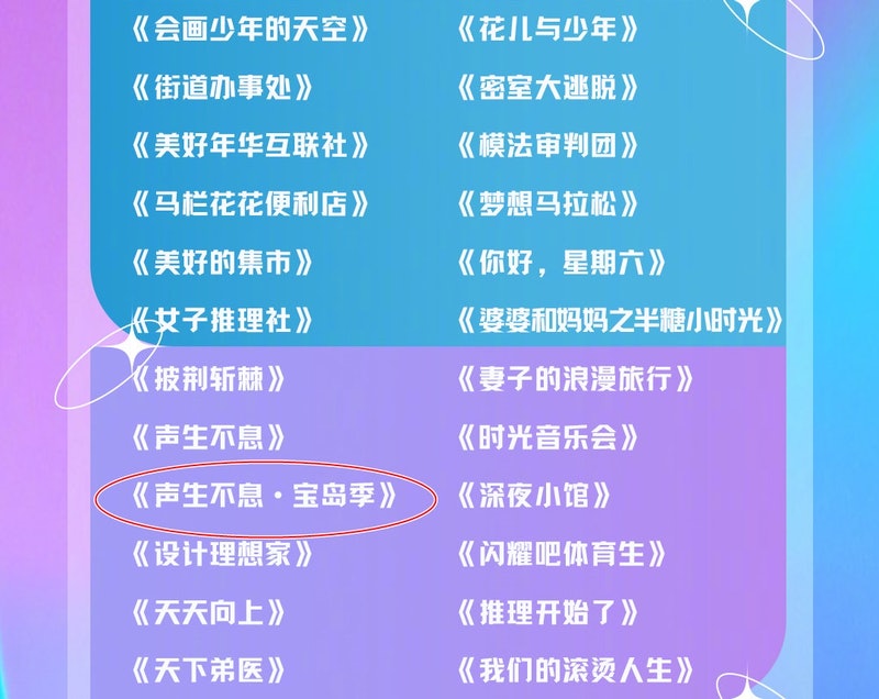 《声生不息.宝岛季》拟邀名单流出   《时光音乐会2》两天后加盟？