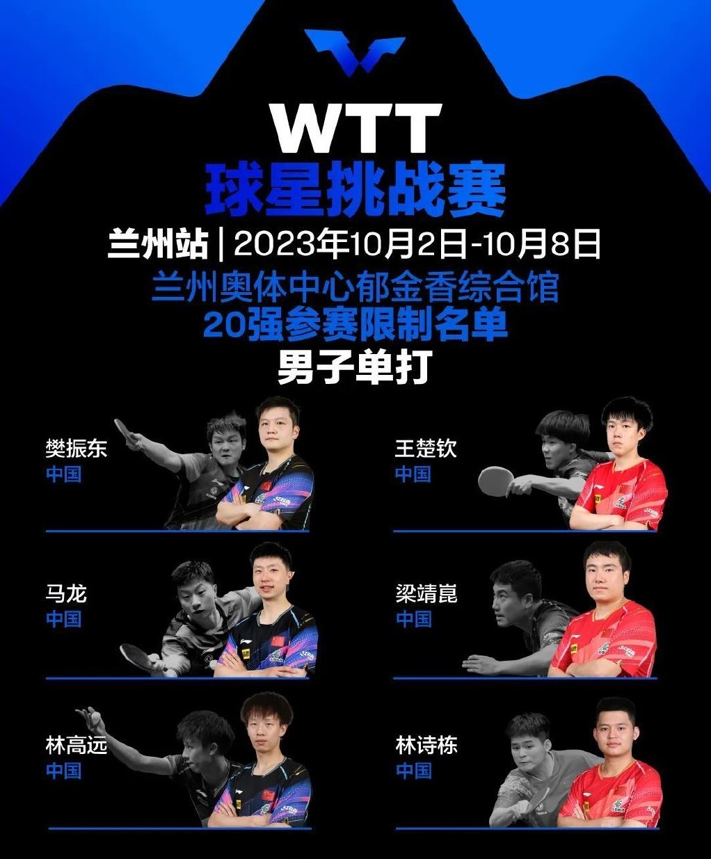 2023兰州WTT球星挑战赛（10月2-8日）（时间+地点+票价+购票入口）