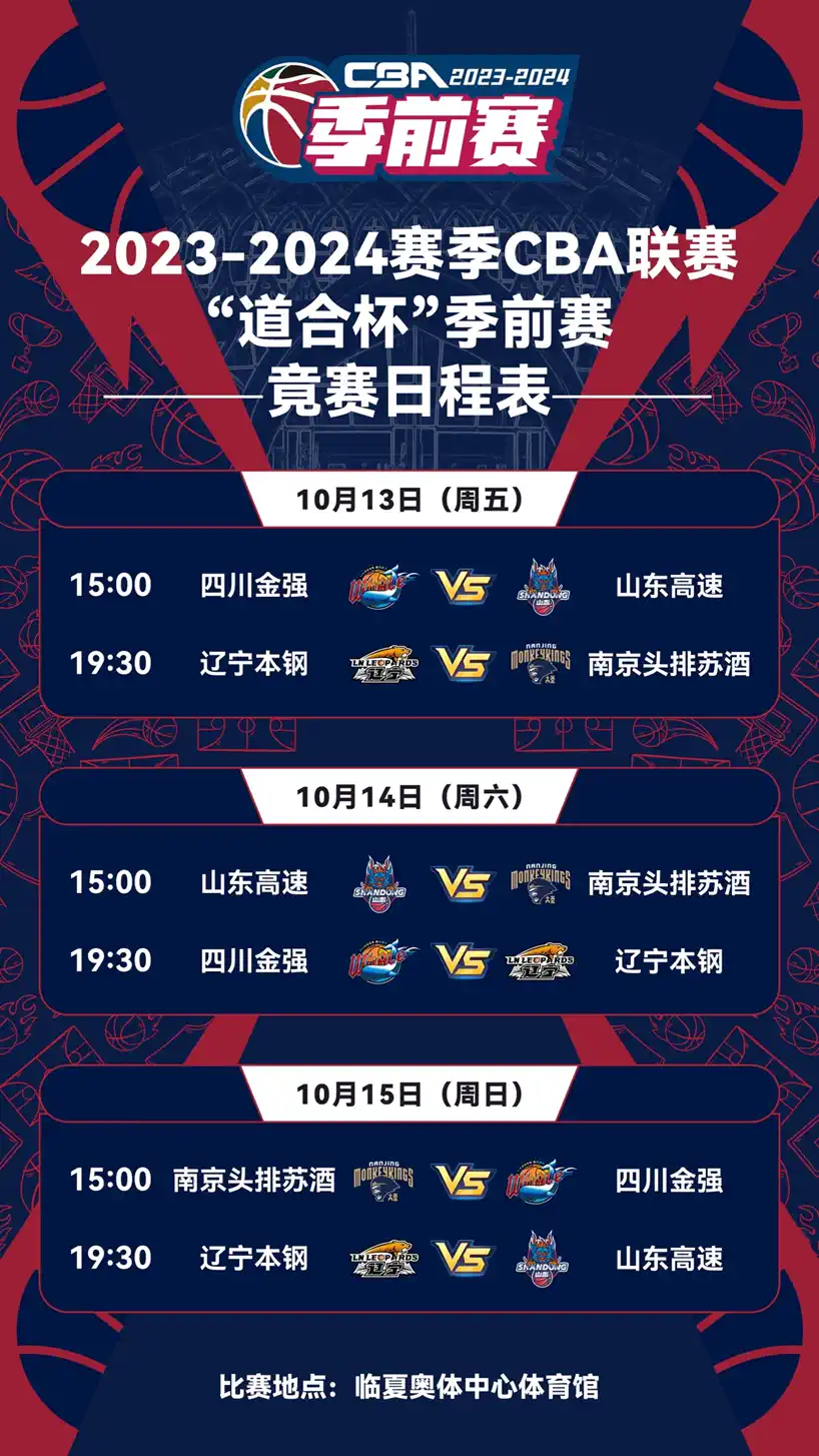2023临夏CBA联赛道合杯季前赛(10月13日-15日)(时间+地点+票价)一览 2023临夏CBA联赛道合杯季前赛(10月13日-15日)(时间+地点+票价)一览